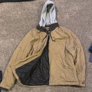 Billabong Tan and Gray Insulated Hooded Jacket